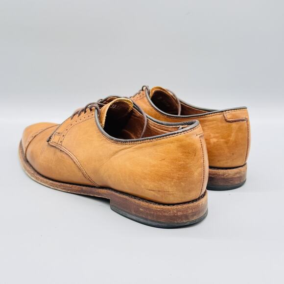 Allen Edmonds Shoes Mens 9 Brown Leather Cap Toe Derby Oxford Dress Lace Up